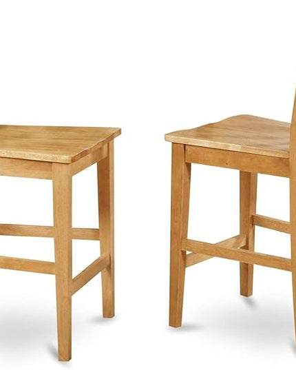 East West Furniture YAPB5-OAK-W 5 Piece Kitchen Counter Set Includes a Rectangle Dining Room Table and 4 Dining Chairs, 30x48 Inch, Oak - LeafyLoom