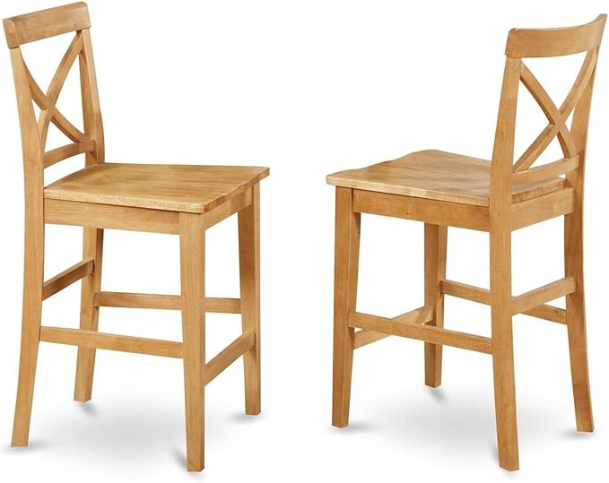 East West Furniture YAPB5-OAK-W 5 Piece Kitchen Counter Set Includes a Rectangle Dining Room Table and 4 Dining Chairs, 30x48 Inch, Oak - LeafyLoom