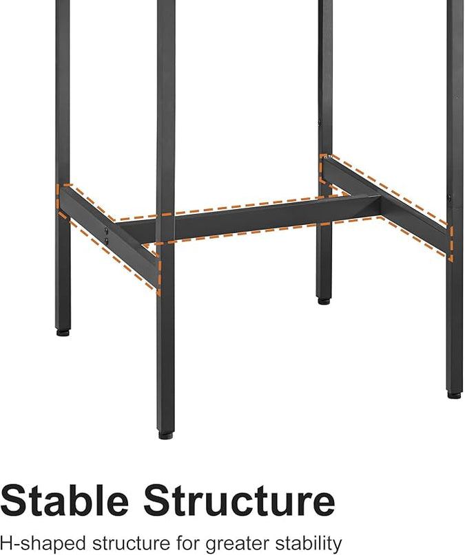 NicBex Small Dining Table for 2 Kitchen Tables and Chairs Bar Table Set, Square Bar Table with 2 Bar Chairs for Kitchen Breakfast Table, Bar, Banquet Hall, Space Saving, Rustic Brown - LeafyLoom