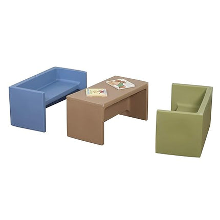 Children's Factory 3-in-1 Adapta-Benches for Kids, Flexible Seating Classroom Furniture, 3-Pack Kids Chair Set - LeafyLoom