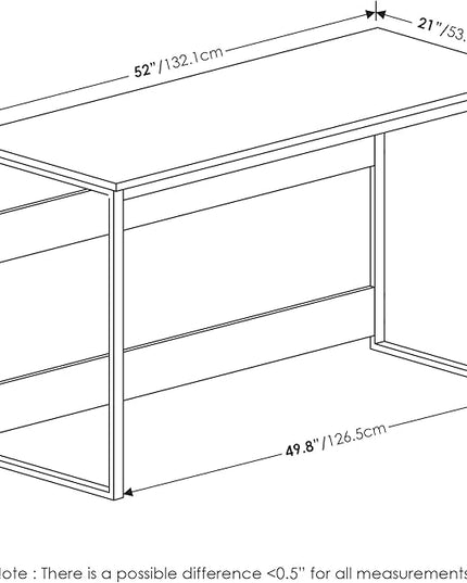 Furinno Moretti Modern Lifestyle Enhanced Study Desk 52 Inch, 52-Inch, French Oak Grey - LeafyLoom