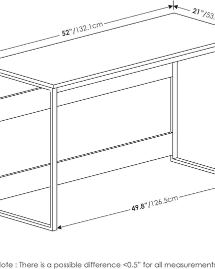 Furinno Moretti Modern Lifestyle Enhanced Study Desk 52 Inch, 52-Inch, Columbia Walnut - LeafyLoom
