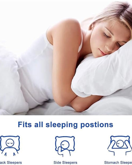 QUBA LINEN Queen Size Bed Pillows - Set of 2, Medium Density, Soft and Supportive for Back, Side, and Stomach Sleepers (Queen (Pack of 2)) (White, Pack of 2) - LeafyLoom