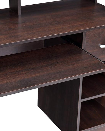 ROCKPOINT Axess Computer Keyboard Tray and Drawer Small Home Office Bedroom, Homework and School Studying Writing Desk for Student with Storage,Chocolate - LeafyLoom