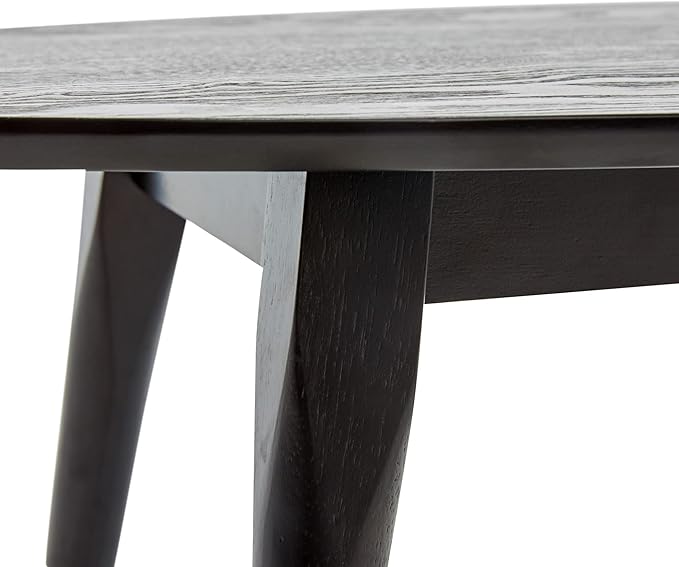 Elle Decor Clemintine Mid-Century Modern Living Room Furniture Collection, Oval Coffee Table, French Black - LeafyLoom