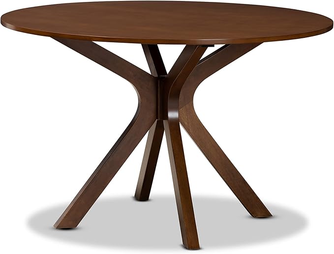 Baxton Studio Mila Modern and Contemporary Grey Fabric Upholstered and Walnut Brown Finished Wood 7-Piece Dining Set - LeafyLoom