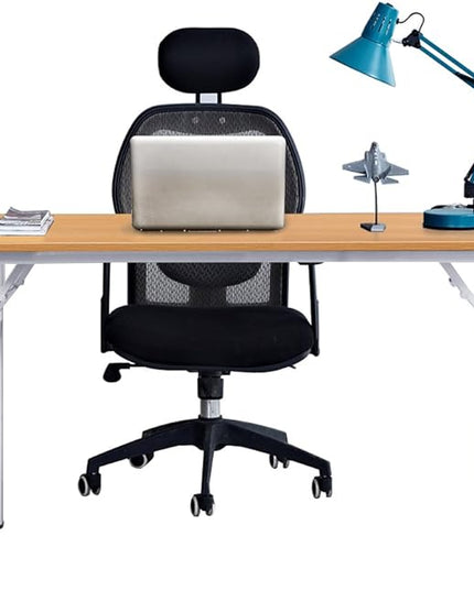 SogesGame 47 inches Computer Desk Folding Table Small Writing Desk Compact Desk Foldable Desk No Install Needed,Teak White,LP-AC5YW-120 - LeafyLoom