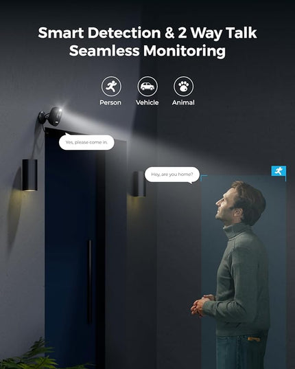 REOLINK Wireless Outdoor Security Camera Lumus 2K(Black), 4MP Spotlight Color Night Vision, 2.4/5GHz Dual-Band WiFi Plug in Camera, Smart Person/Vehicle/Animal Detection, Two-Way Talk, Local Storage REOLINK