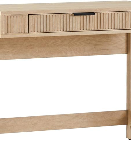 Walker Edison Office Writing and Computer Desk Spacious Desktop, Complementary in Living Spaces, 38 Inch, Reeded Lift-Top Coastal Oak - LeafyLoom