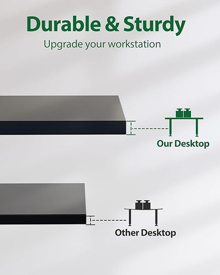Electric Standing Desk, Large 63 x 24 Inches Height Adjustable Desk, Sit Stand up Desk for Work Office Home, Splice Board, Black - LeafyLoom