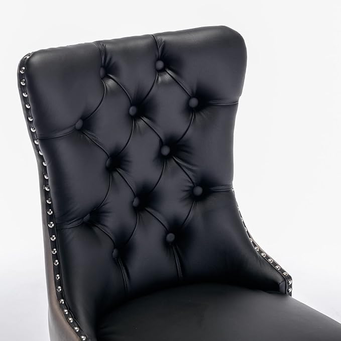 NicBex Haerin-SD-00104-LWJ Dining Chairs, 25.5"x19.7"x37.5", Black and Gray - LeafyLoom