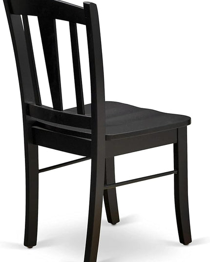 East West Furniture Antique 5 Piece Kitchen Set for 4 Includes a Round Room Table with Pedestal and 4 Dining Chairs, 36x36 Inch, Black & Cherry - LeafyLoom
