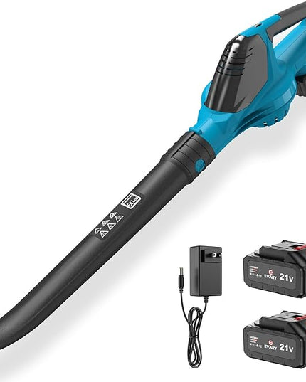 Leaf Blower Cordless with Battery and Charger, 21V Brushless 8000mAh 5 Speeds Adjustable Cordless Battery Powered Blower for Lawn Care, Electric Leaf Blower Cordless with 2 Batteries Cordless Blower - LeafyLoom