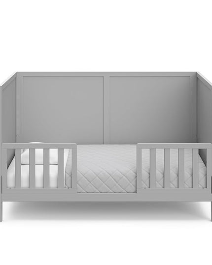 Graco Theo 3-in-1 Convertible Crib (Pebble Gray) - GREENGUARD Gold Certified, Converts to Toddler Bed & Daybed, Fits Standard Full-Size Crib Mattress, 4 Adjustable Mattress Heights - LeafyLoom