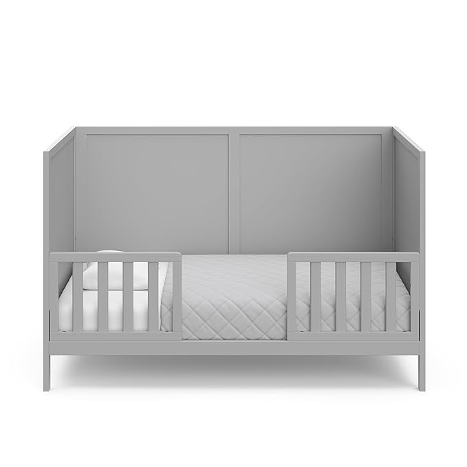 Graco Theo 3-in-1 Convertible Crib (Pebble Gray) - GREENGUARD Gold Certified, Converts to Toddler Bed & Daybed, Fits Standard Full-Size Crib Mattress, 4 Adjustable Mattress Heights - LeafyLoom
