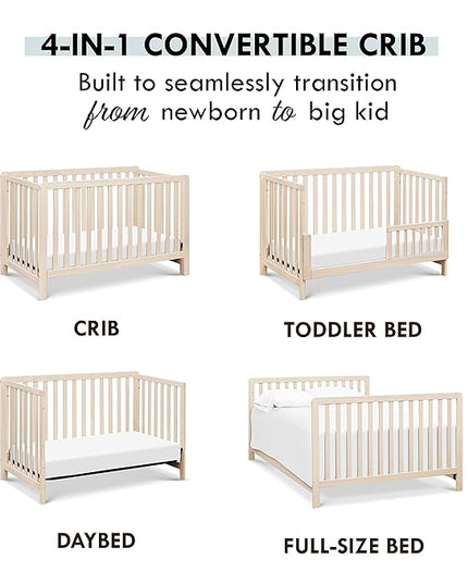 Carter's by DaVinci Colby 4-in-1 Low-Profile Convertible Crib in Washed Natural, Greenguard Gold Certified - LeafyLoom