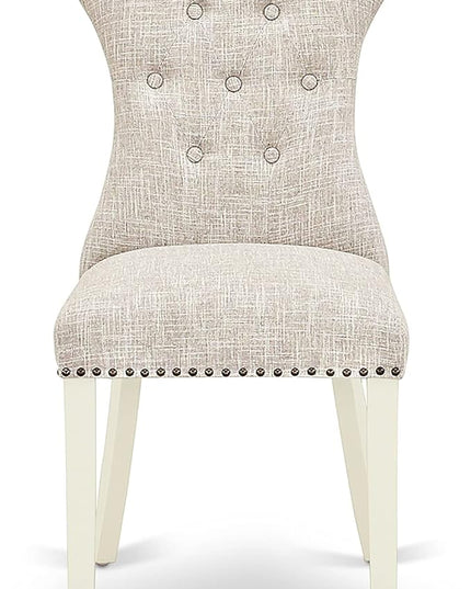 East West Furniture NDGA5-LWH-35 Norden 5 Piece Room Set Includes a Rectangle Kitchen Table with Dropleaf and 4 Doeskin Fabric Parson Dining Chairs, 30x48 Inch, Linen White - LeafyLoom