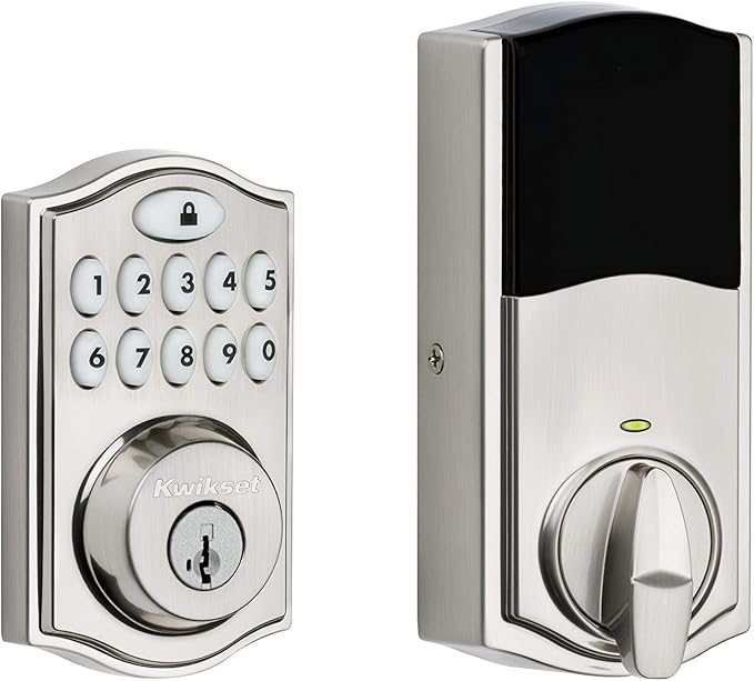 Kwikset 914 Traditional Keypad SmartCode Electronic Deadbolt Smart Lock featuring SmartKey Security and ZigBee 3.0 Technology in Satin Nickel, Large, 914TRL ZB 3.0 15 Kwikset
