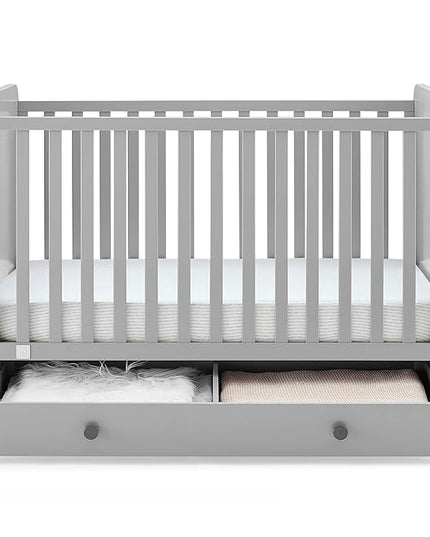 GAP babyGap Graham 4-in-1 Convertible Crib with Storage Drawer - Greenguard Gold Certified, Grey/Dark Grey - LeafyLoom