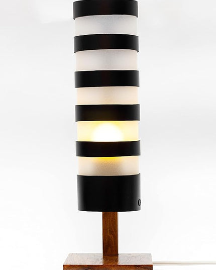 Desk Lamp for Bedside Table with 1 Watt Yellow LED Bulb, Decorative Handmade Nigthstand Lamp for Bedroom, Living Room, Kids Room or College Dorm. Warm Light to Decorate Romantic Spaces - LeafyLoom