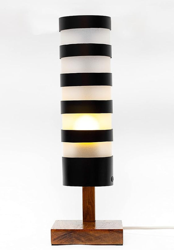 Desk Lamp for Bedside Table with 1 Watt Yellow LED Bulb, Decorative Handmade Nigthstand Lamp for Bedroom, Living Room, Kids Room or College Dorm. Warm Light to Decorate Romantic Spaces - LeafyLoom