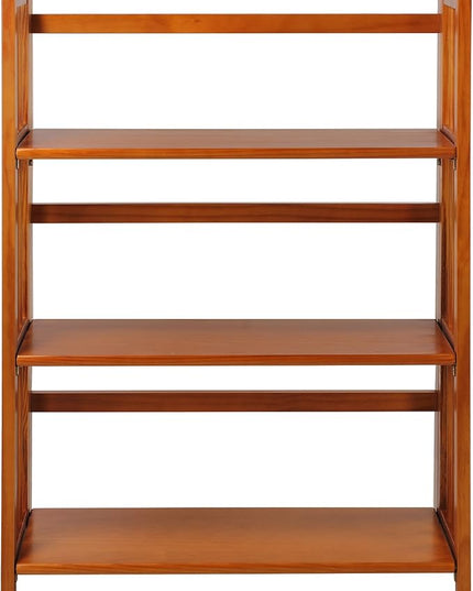 Casual Home 3-Shelf Folding Stackable Bookcase and Casual Home 4-Shelf Corner Folding Bookcase Bundle - LeafyLoom