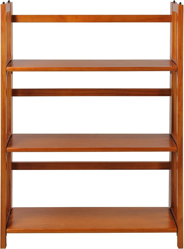 Casual Home 3-Shelf Folding Stackable Bookcase and Casual Home 4-Shelf Corner Folding Bookcase Bundle - LeafyLoom