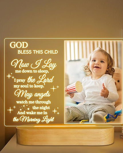 Attivolife Light up Picture Frame for Baby, Acrylic Photo Frame 3.5x5'' with LED Warm Night Light Desktop Decor Keepsake, Creative Gifts for Darling Birthday Newborn Birth Nursery Party Anniversary - LeafyLoom