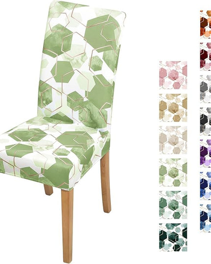 Gibelle Dining Room Chair Covers Set of 4, Soft Stretch Kitchen Chair Covers Slipcover Protector, Removable Washable Geometric Parson Chair Covers 4 Pack, Sage Green Gibelle