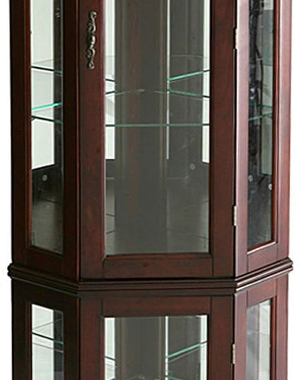Home Decorators Collection Vitric Lighted Curio, 70" Hx21 Wx16 D, Mahogany - LeafyLoom