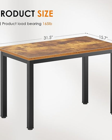 DlandHome 31.5 Inches Small Computer Desk for Home Office Table Writing Table for Small Spaces Study Table Laptop Desk (Retro) - LeafyLoom