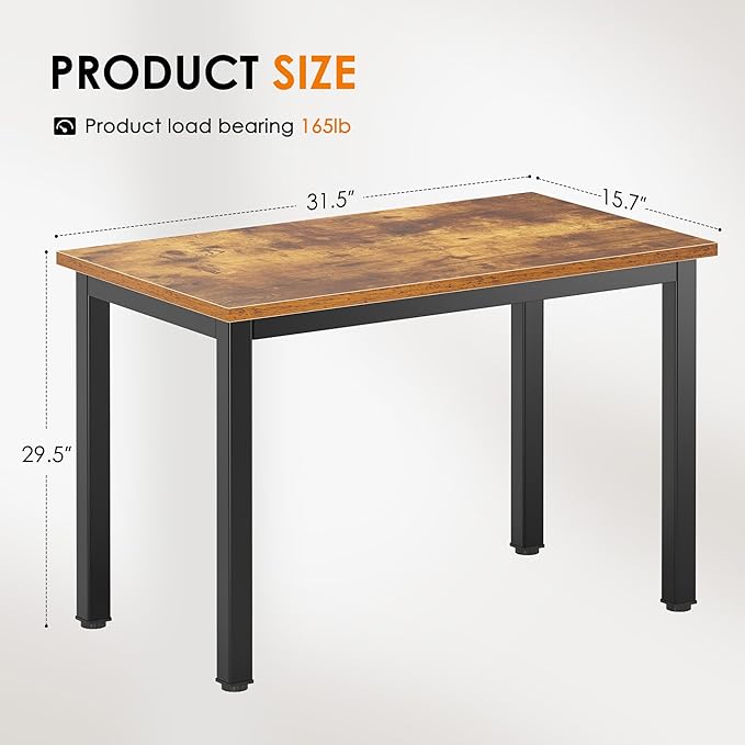 DlandHome 31.5 Inches Small Computer Desk for Home Office Table Writing Table for Small Spaces Study Table Laptop Desk (Retro) - LeafyLoom
