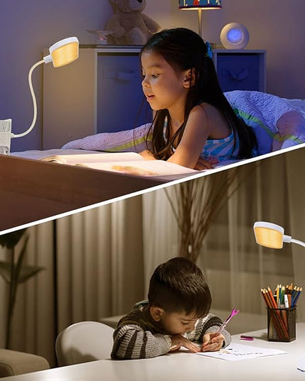 Clip on Light Reading Lights, 36 LED USB Desk Lamp with 5 Color 5 Brightness, Eye Protection Book Clamp Light, Perfect for Video Conference Lighting, Desk, Bed Headboard and Computers (White) - LeafyLoom