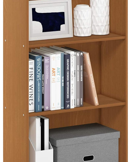 FURINNO Basic 3-Tier Bookcase/Bookshelf/Storage Shelves, Natural Oak - LeafyLoom