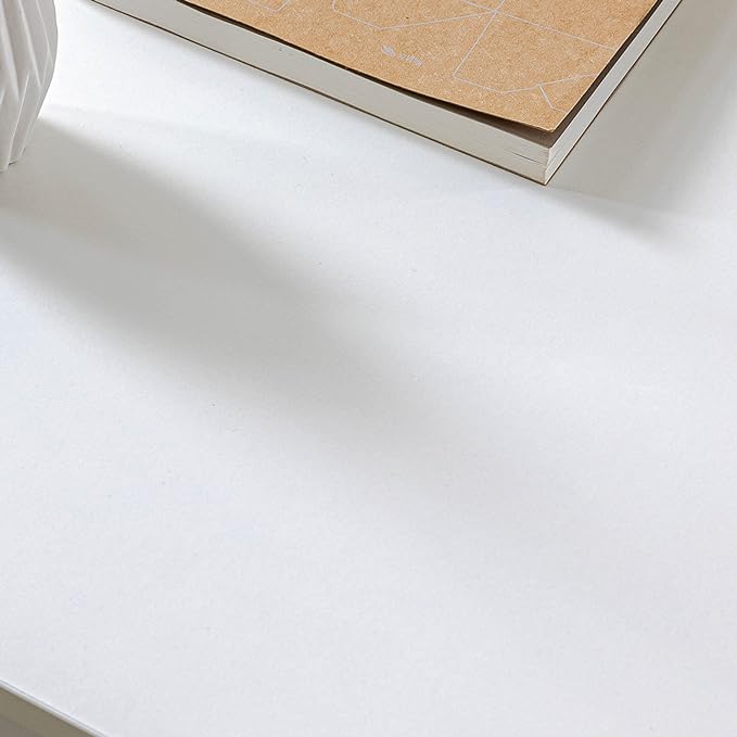 ZINUS Jennifer 55 Inch White Frame Desk / Computer Workstation / Office Desk / Easy Assembly, White - LeafyLoom