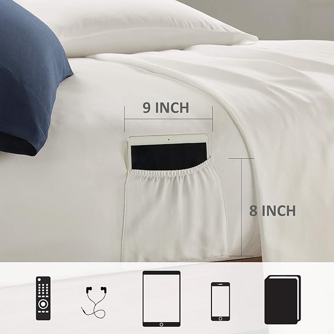 Comfort Spaces Bed in A Bag Comforter Set - College Dorm Room Essentials for Boys Men Bedding, Complete Dormitory Bedroom Pack And Sheet with 2 Side Pockets, King, Stripes Navy/Red - LeafyLoom