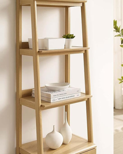 Modway 21" Bookshelf Display Case in Oak - LeafyLoom