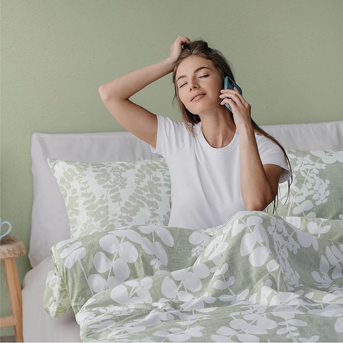 Codi Green Floral Comforter Twin Size, Sage Botanical Bedding Set | Nature Style, Unique Reversible Design, Better for Spring and Summer | Leaf Print 3 Pieces - LeafyLoom