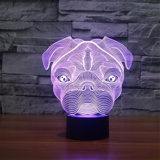 Cute Pug Dog Night Light Baby Animal Led Lights Table Lamps for Home Decor Promotional Gifts for Kids - LeafyLoom