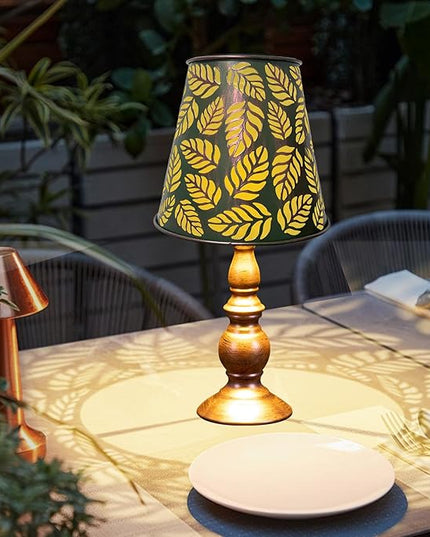 pearlstar Solar Table Lamps Bedside Lamps - Leaf Garden Waterproof Cordless Solar Table Lamps for Patio Garden Pathway Yard - LeafyLoom