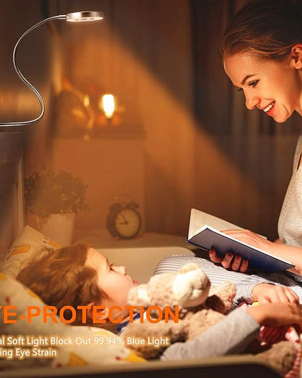 Clip on Light Reading Lights , 48 LED USB Desk Lamp with 3 Color Modes 10 Brightness, Eye Protection Book Clamp Light , 360 ° Flexible Gooseneck Clamp Lamp for Desk Headboard and Video Conferencing - LeafyLoom