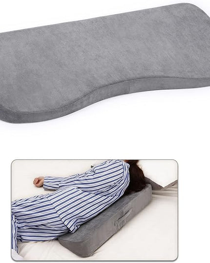 TANYOO Long Wedge Pillow for After Surgery Curved Shaped Turning Wedge Pillow for Side Sleeping Bedridden Patient Products to Prevent Bed Sore and Improve Healing Process No-Slip Bottom Height 5 inch - LeafyLoom