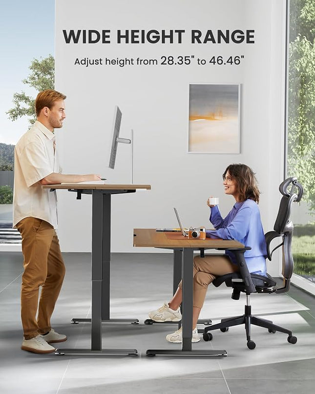 ErGear Height Adjustable Electric Standing Desk, 40 x 24 Inches Sit Stand up Desk, Memory Computer Home Office Desk (Espresso) - LeafyLoom