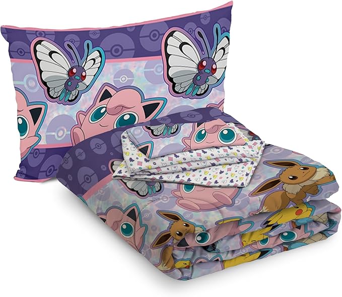 Northwest Pokemon Bed in a Bag Set, Full, Friendly Battle - LeafyLoom
