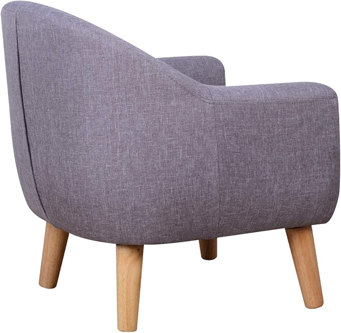 Single Linen Fabric Kids Armchair, Toddler Sofa and Couch with Wooden Legs, Children Chair Seat for Children Gift (Gray) - LeafyLoom