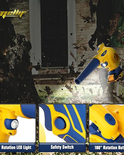 Mellif Leaf Blower for Dewalt 20V MAX Battery(No Battery), Rotatable Brushless Blower/Cordless Vacuum Cleaner/Air Pump for Inflatables, 6 Variable Speed, 180° Adjustable Blower Tube, for Lawn/Yard - LeafyLoom