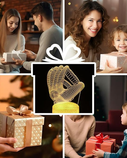 Baseball Night Light,Baseball Gifts for Boy, 3D Baseball Lamp,Kids Bedside Lamp,16 Color Change Decor Lamp with Remote & Smart Touch, Gifts for Christmas Birthday Boys Men Girls - LeafyLoom