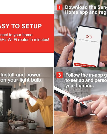 Sengled BR30 Smart Light Bulb, Updated FFS WiFi Led Flood Light Bulbs, Smart Bulbs That Works with Alexa, Google Assistant, E26 Daylight,60W Equivalent, 650LM, 2.4GHz WiFi Only, No Hub Required, 2Pack Sengled