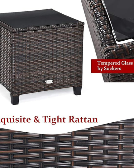 3 PCS Patio Furniture Set, OneSize, Red - LeafyLoom