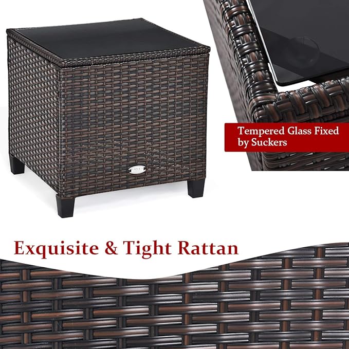 3 PCS Patio Furniture Set, OneSize, Red - LeafyLoom